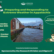 Flyer with River flowing between houses