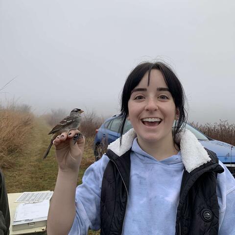 Olive holding a bird